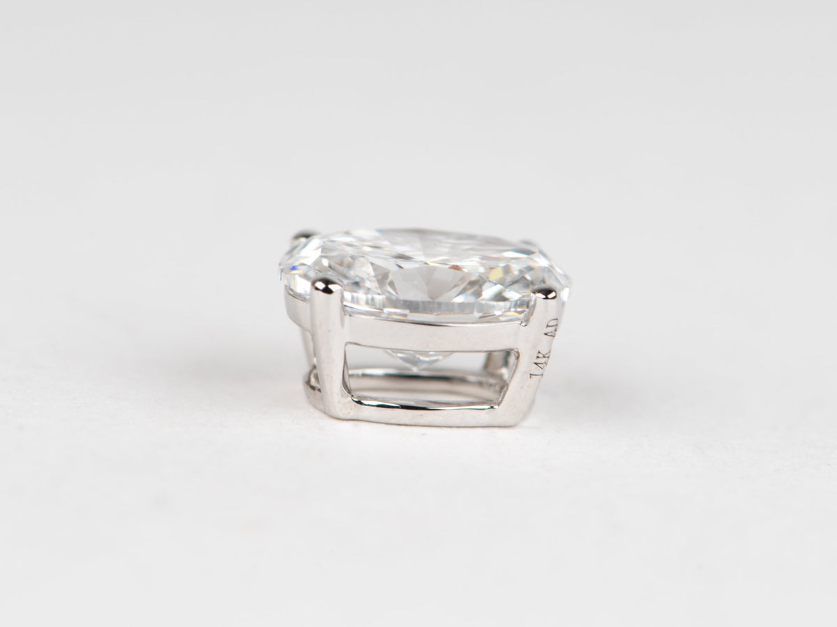 1ct Oval-Shape Lab Diamond Pendant Necklace 14K White Gold with Chain R4675 Aurora Designer