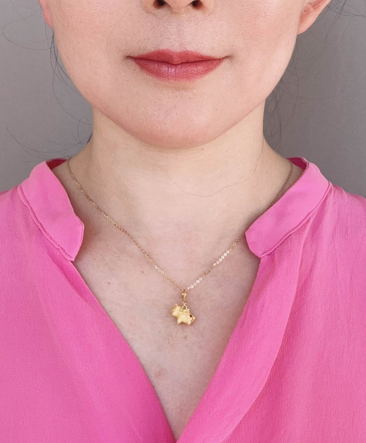 18K Gold Unicorn Pendant Charm with Red Garnets R4682 Aurora Designer