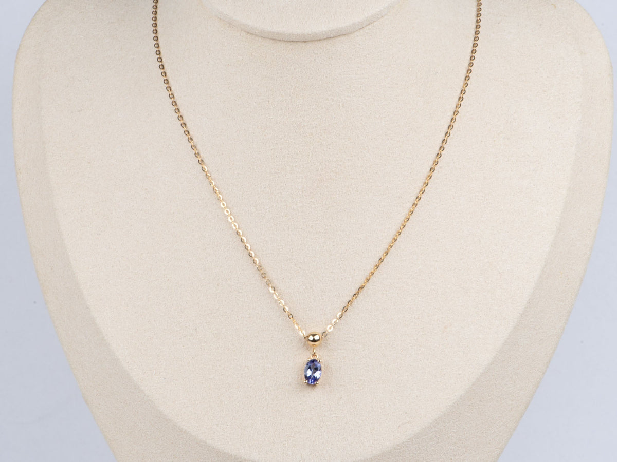18K Gold Tanzanite and Spessartite Pendant Charm for Sliding Bead Necklace Chain Only R 4683 Aurora Designer