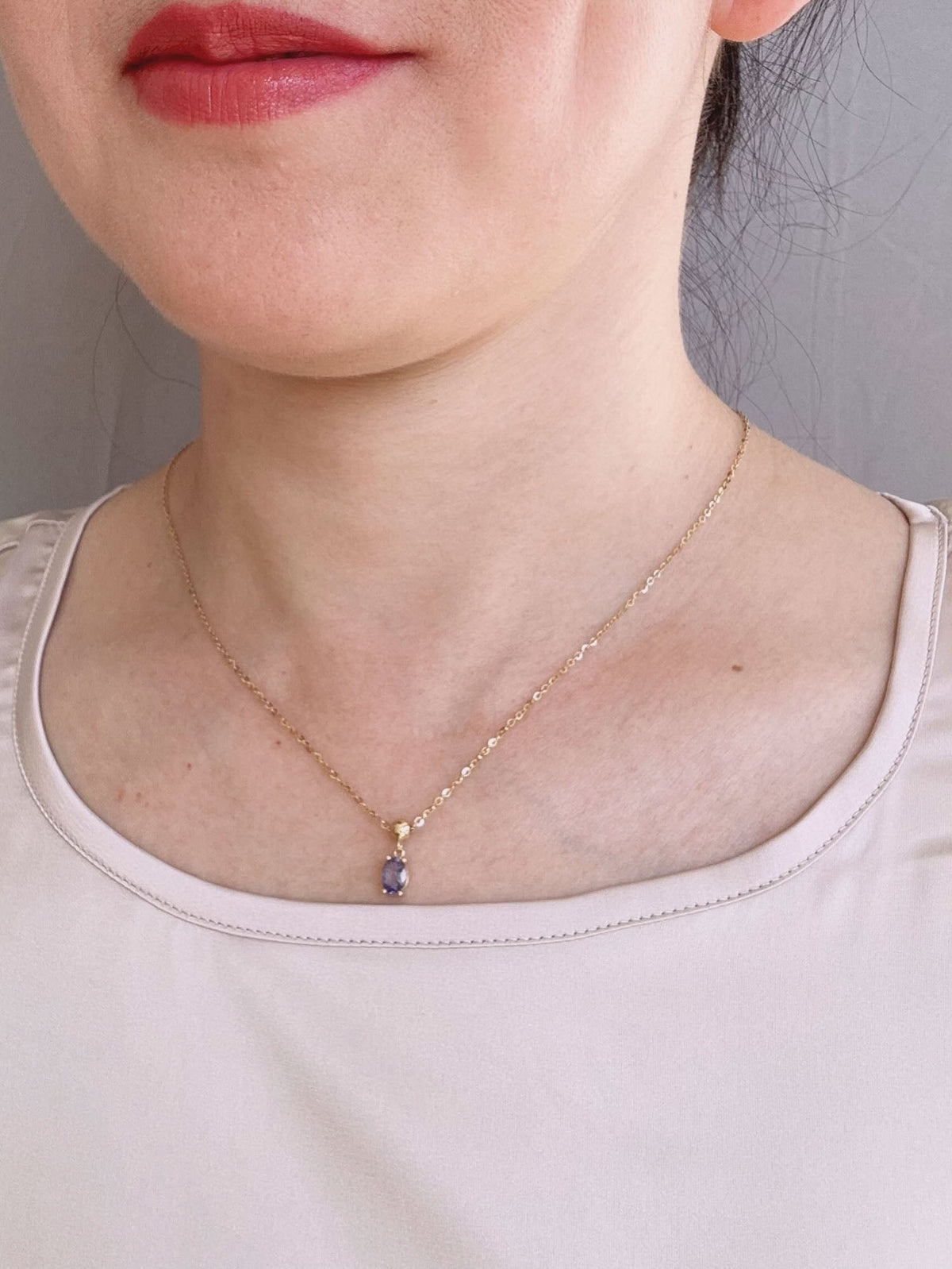 18K Gold Tanzanite and Spessartite Pendant Charm for Sliding Bead Necklace Chain Only R 4683 Aurora Designer