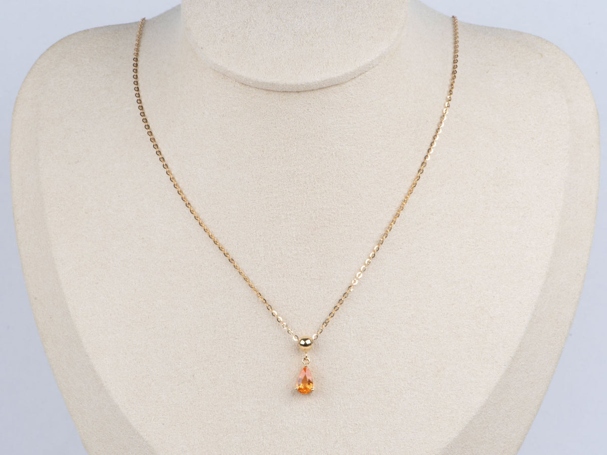 18K Gold Tanzanite and Spessartite Pendant Charm for Sliding Bead Necklace Chain Only R 4683 Aurora Designer