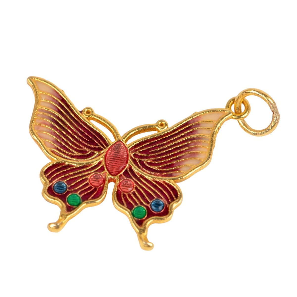 18K Gold Colorful Enamel Butterfly Charm R4685 Aurora Designer