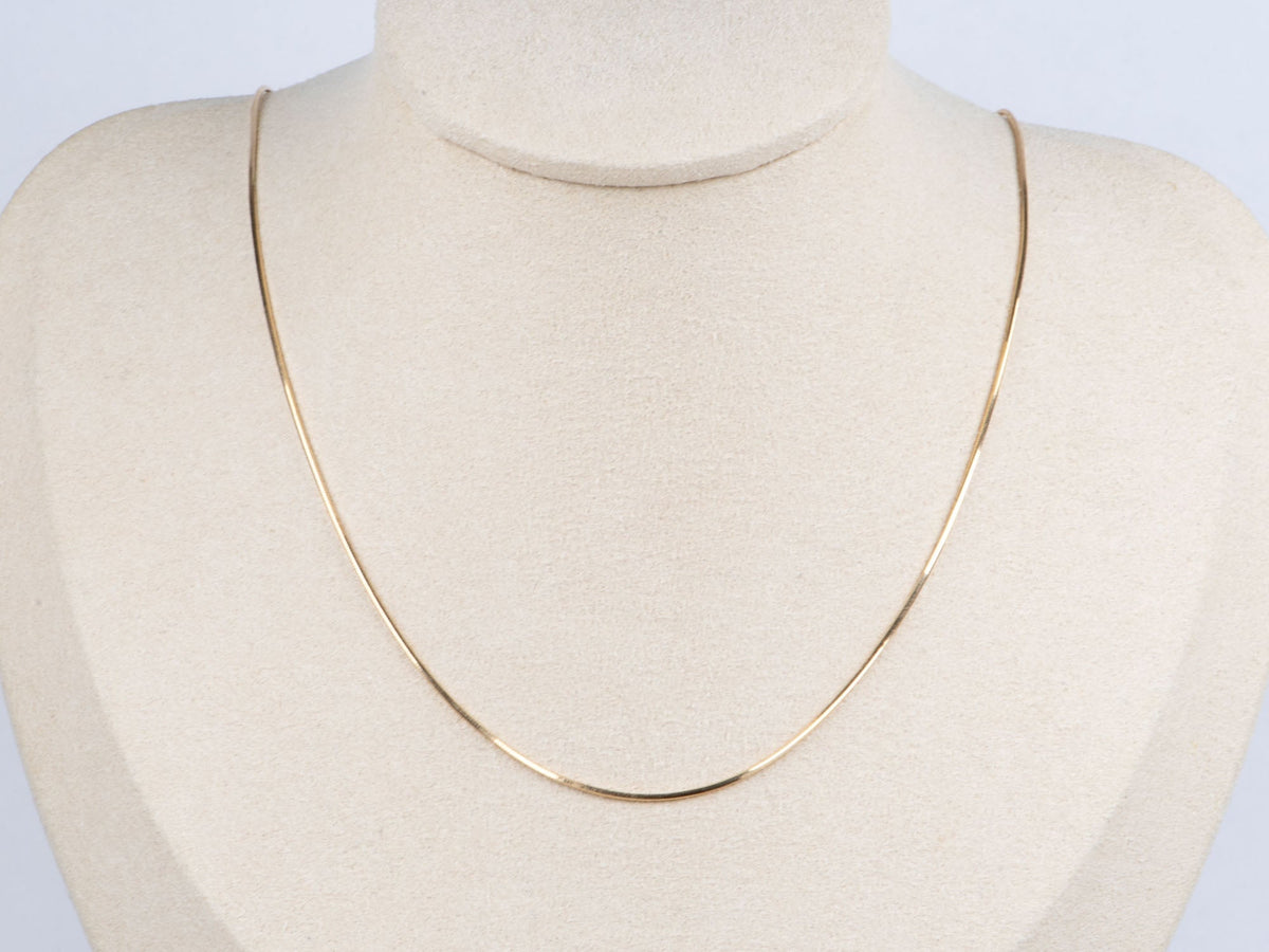 Thin Snake Chain Necklace 18K Gold 3g+ with Needle Threader for Pendant Charm Fully Adjustable Length Smooth and Shiny R4686 Aurora Designer