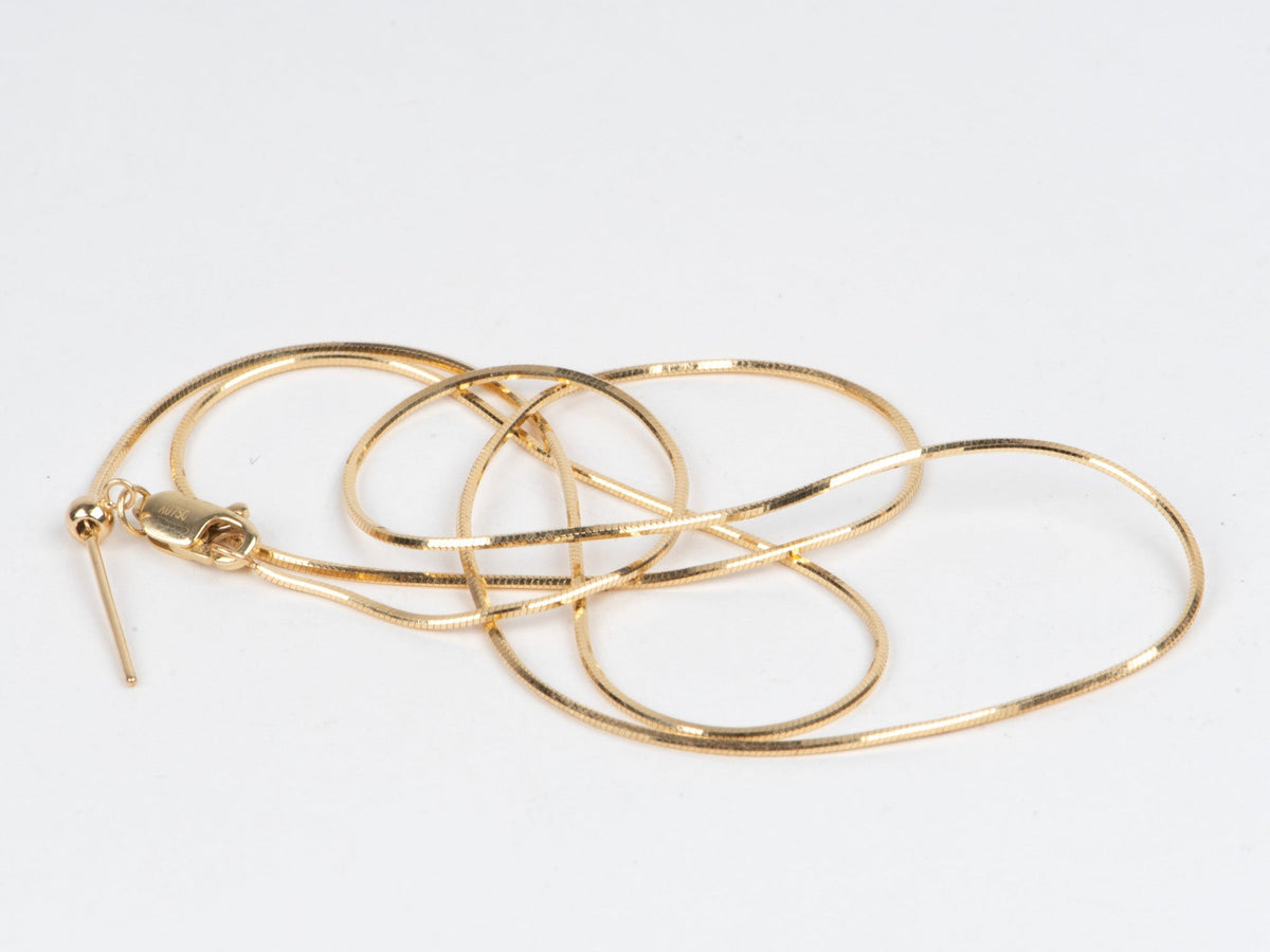 Thin Snake Chain Necklace 18K Gold 3g+ with Needle Threader for Pendant Charm Fully Adjustable Length Smooth and Shiny R4686 Aurora Designer