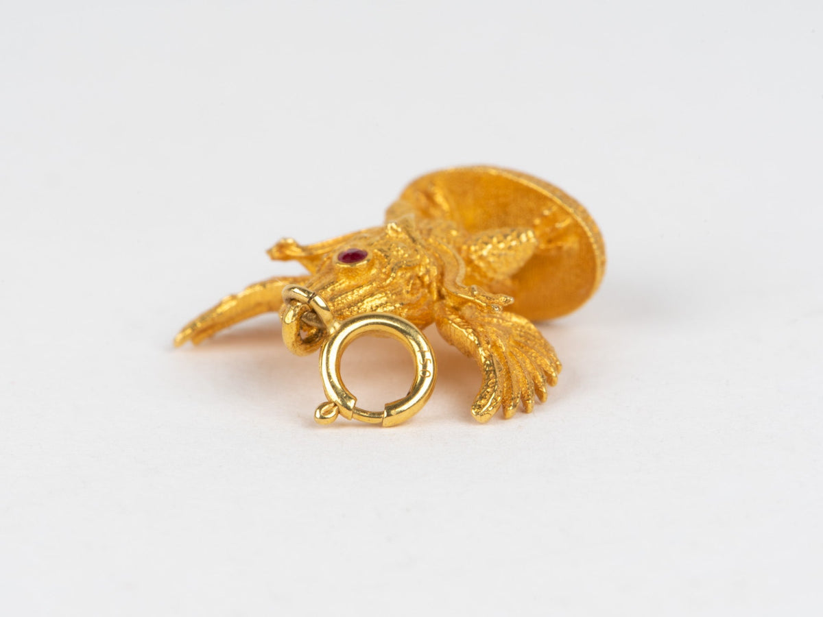18K Gold Suparna Garuda Pendant Majestic Eagle Mythology Divine Bird in Hinduism Buddhism R4687 Aurora Designer