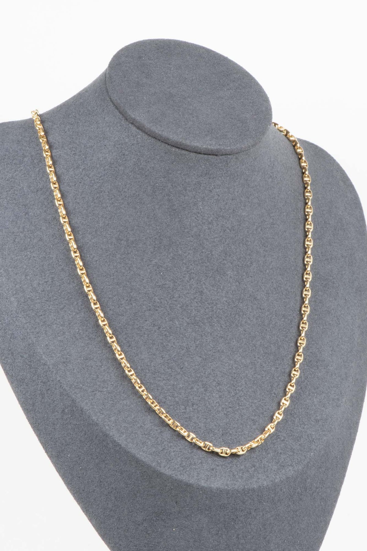 18K Gold Mariner Link Necklace 19.75" Heavy 7g+ R4690 Aurora Designer
