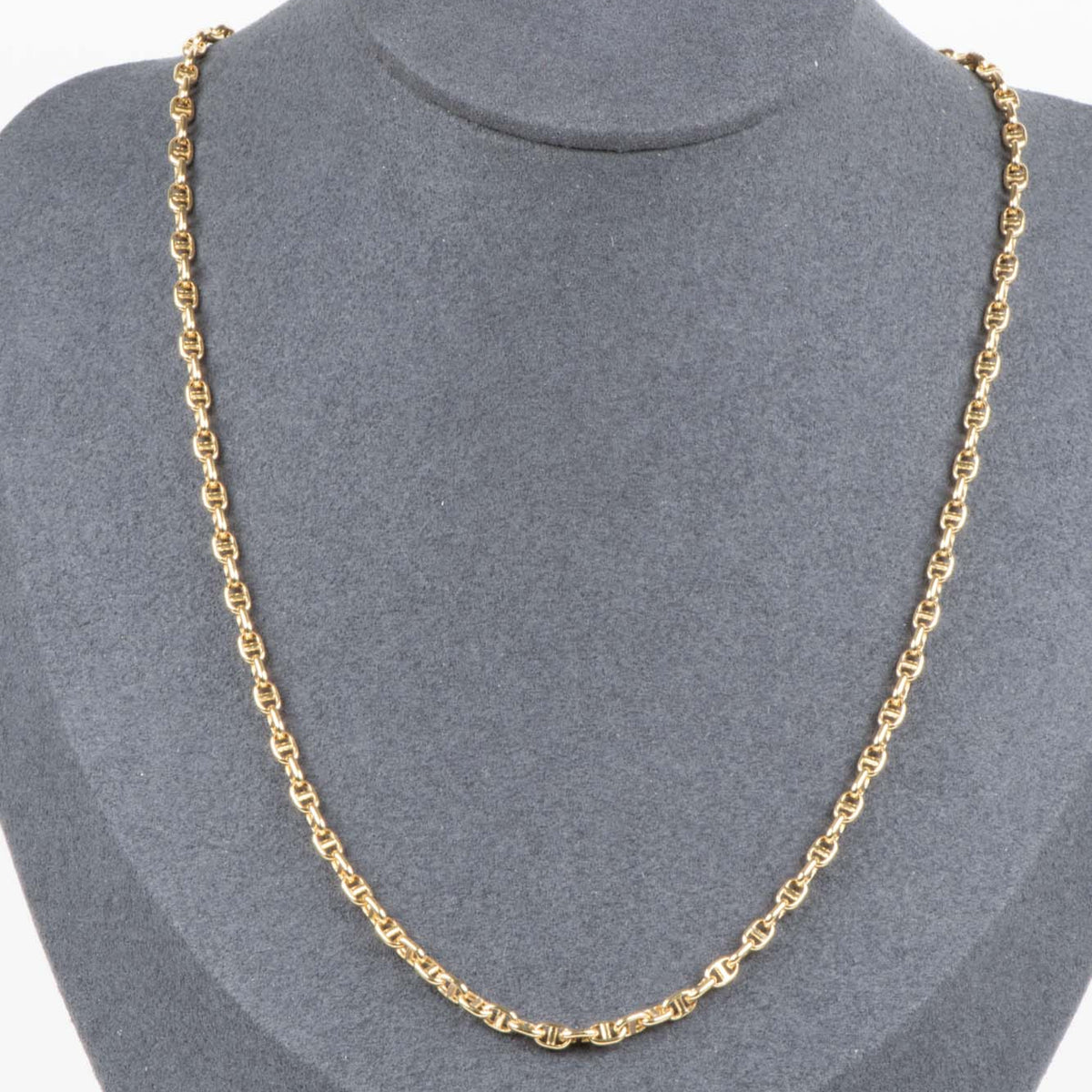 18K Gold Mariner Link Necklace 19.75" Heavy 7g+ R4690 Aurora Designer