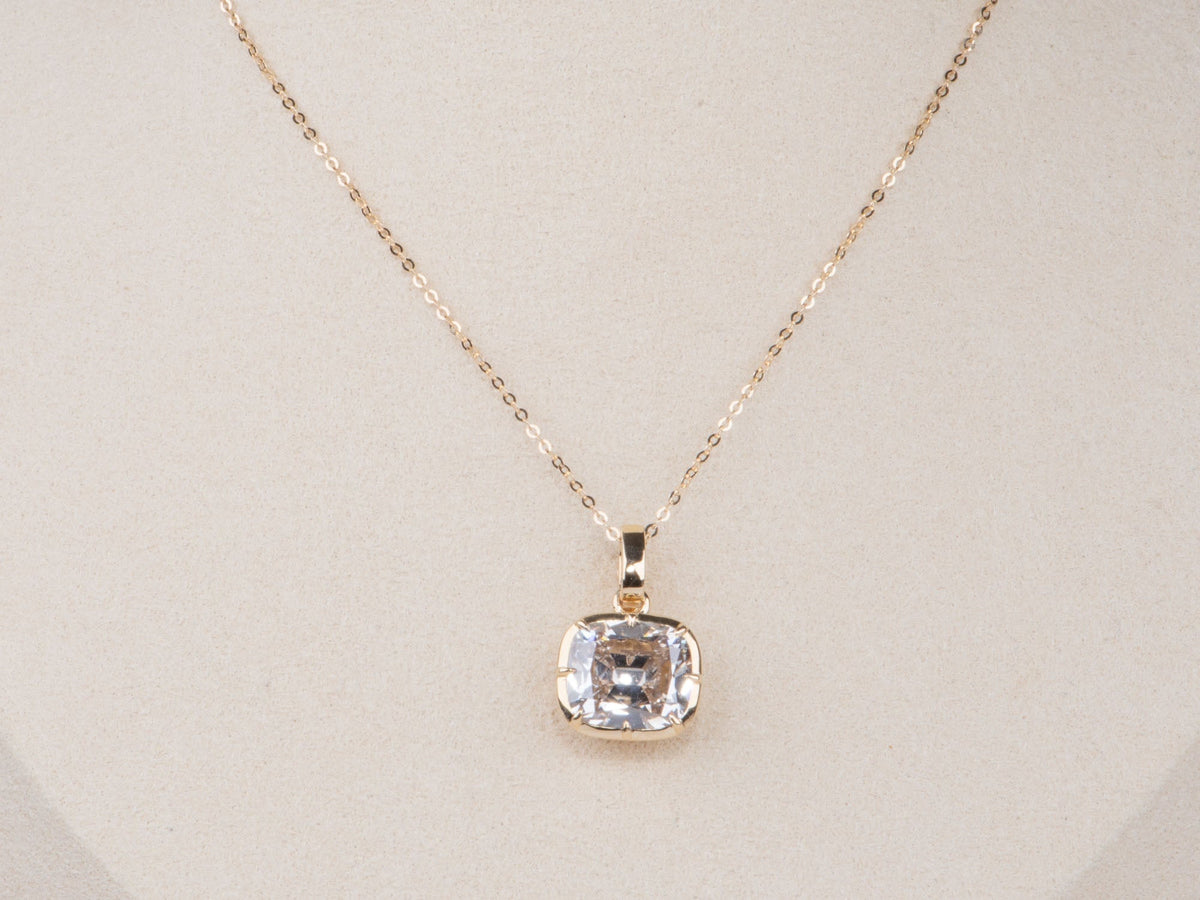 5.03ct Old Mine Cut Lab Diamond Vintage Georgian Style Pendant 18K Gold R4702 Aurora Designer