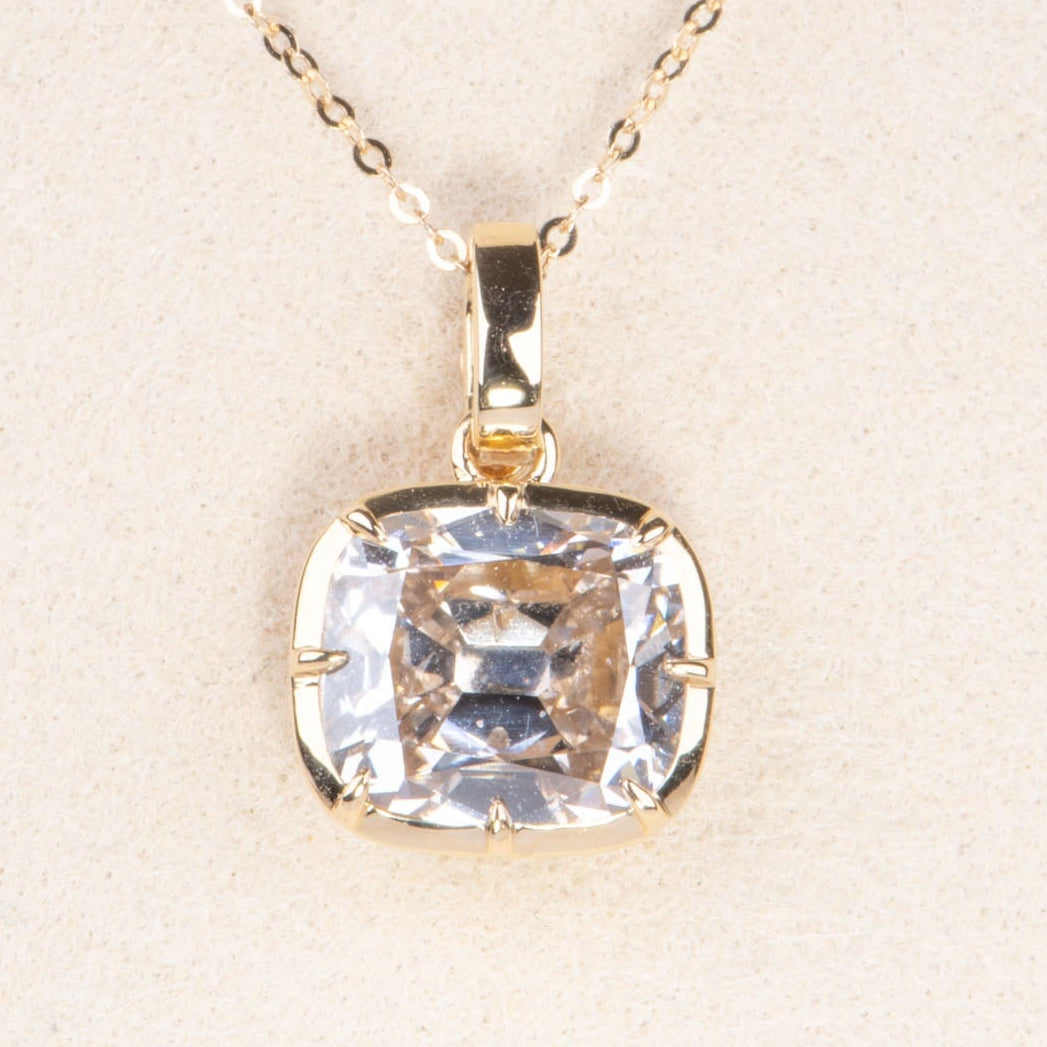 5.03ct Old Mine Cut Lab Diamond Vintage Georgian Style Pendant 18K Gold R4702 Aurora Designer