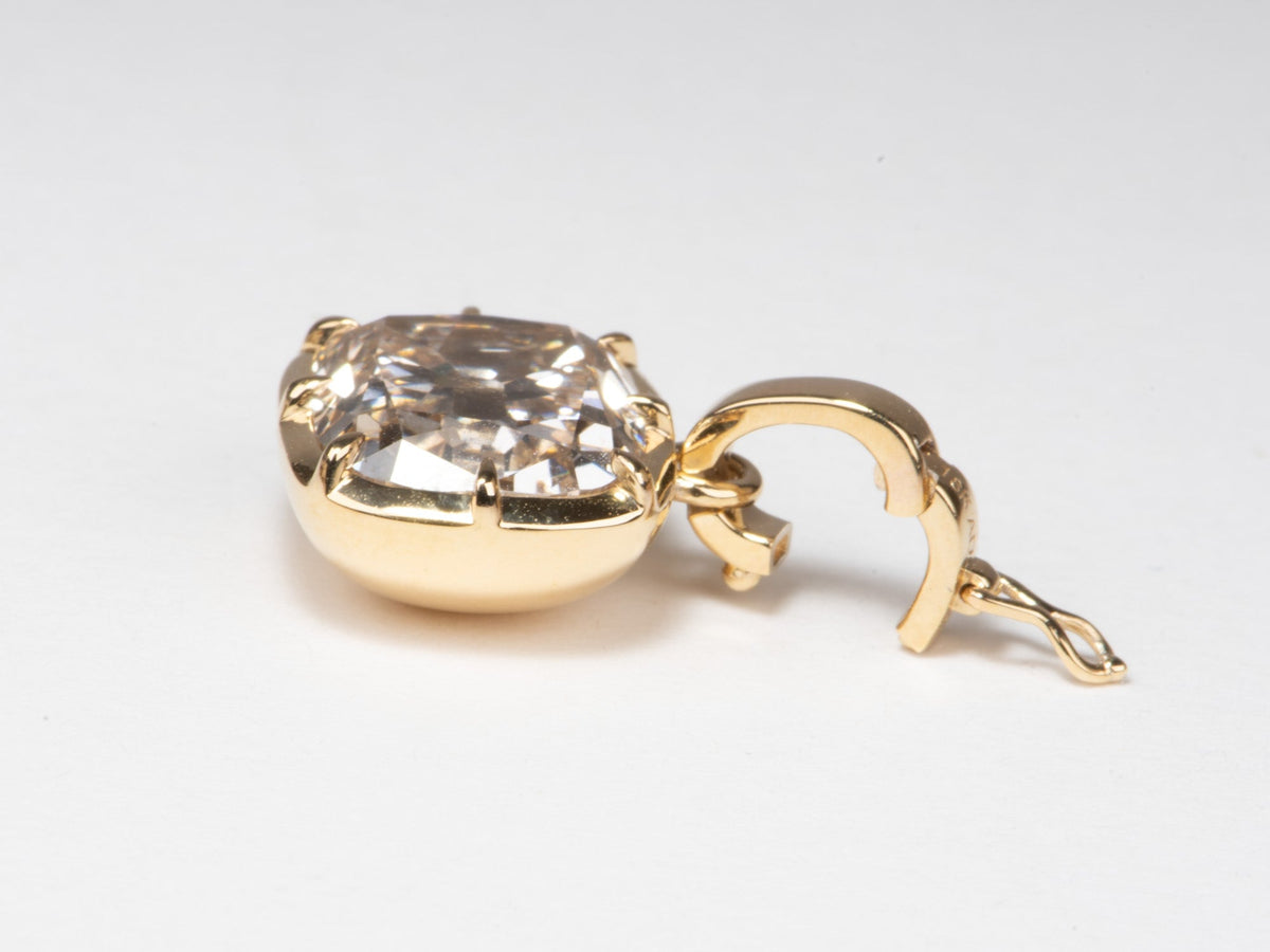 5.03ct Old Mine Cut Lab Diamond Vintage Georgian Style Pendant 18K Gold R4702 Aurora Designer