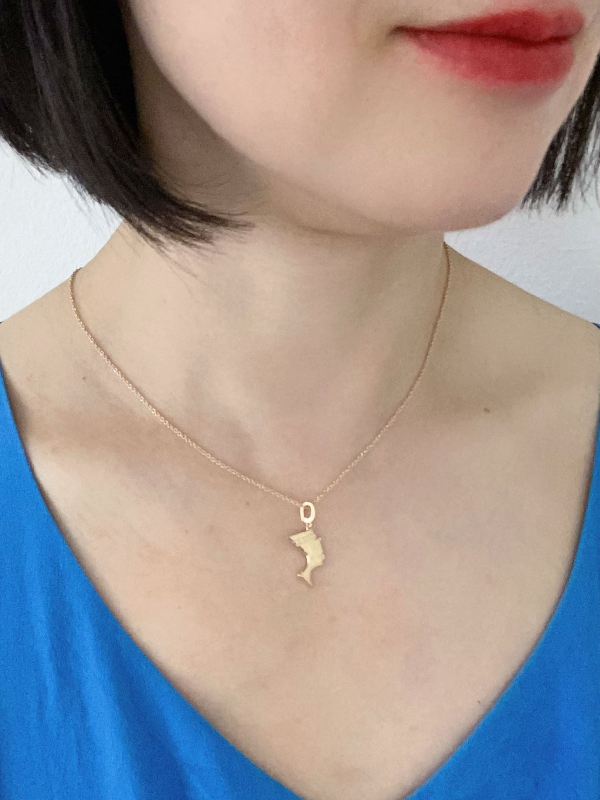 14K Gold Vintage Nefertiti Pin Converted to Pendant with Clip-On Bail R4704 Aurora Designer