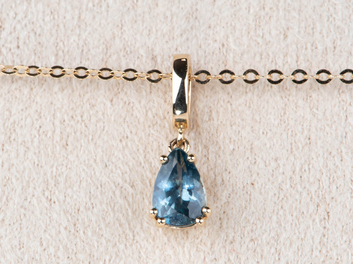 14K Gold Montana Sapphire Pendant with Clip On Bail R4710 Aurora Designer