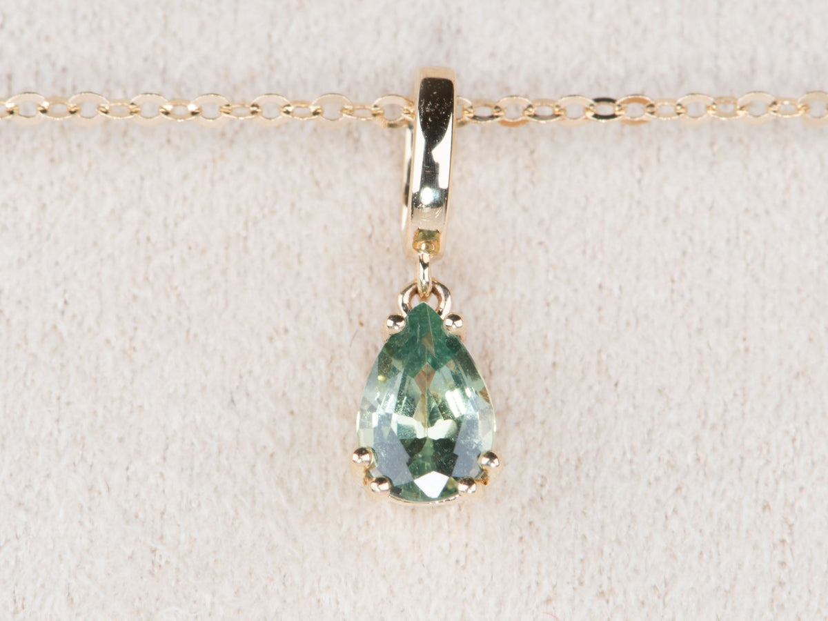 14K Gold Montana Sapphire Pendant with Clip On Bail R4710 Aurora Designer