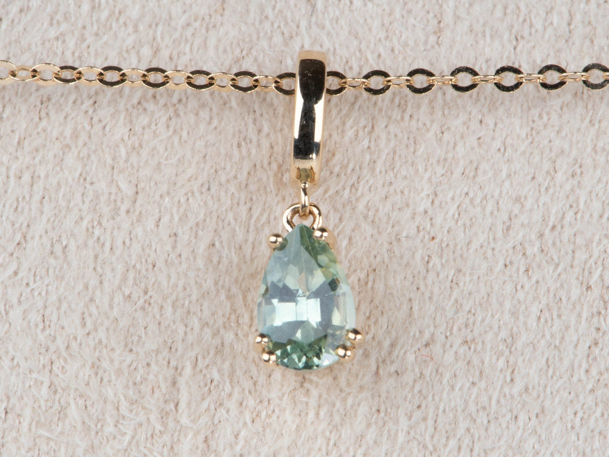14K Gold Montana Sapphire Pendant with Clip On Bail R4710 Aurora Designer