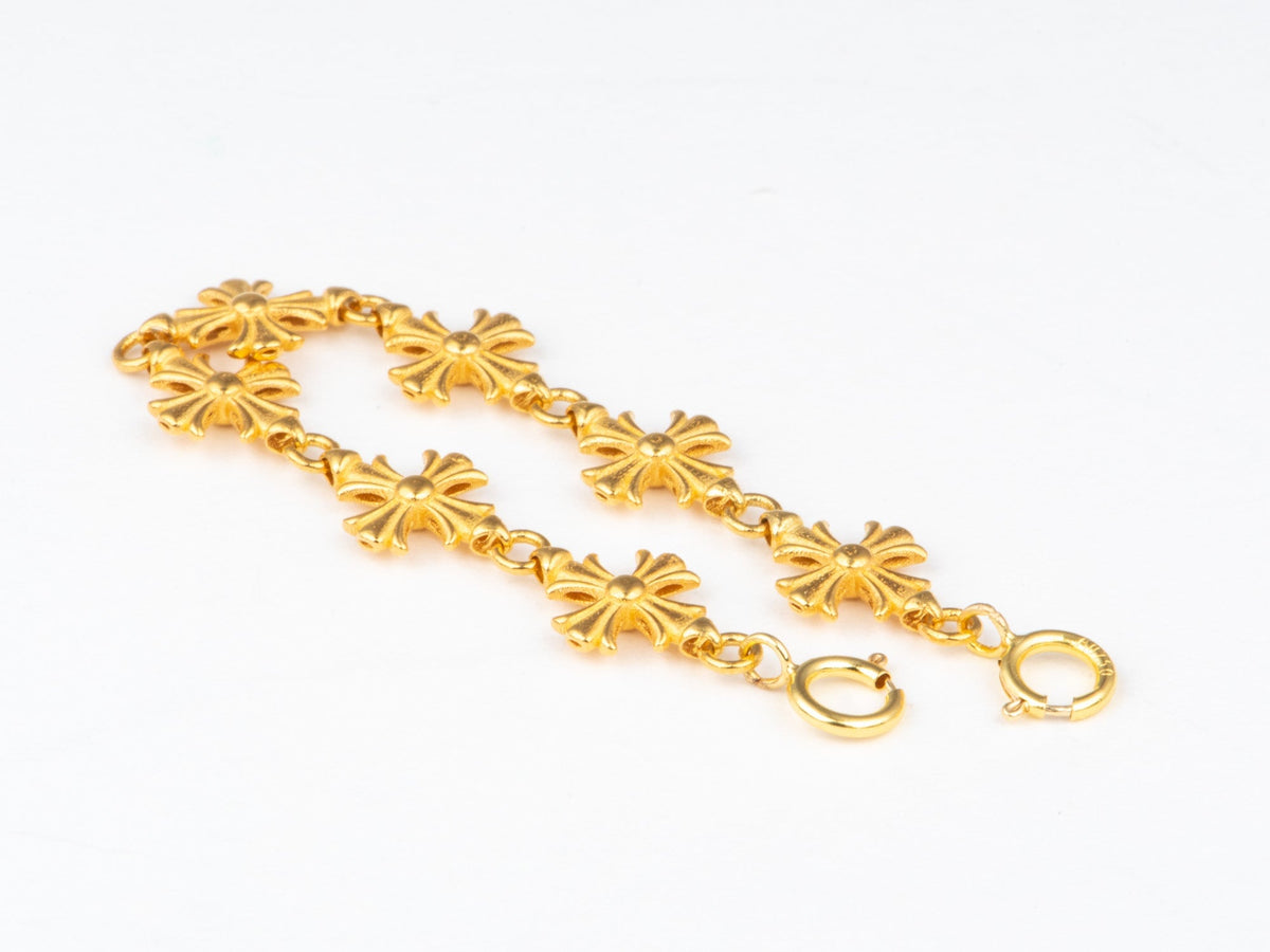 Solid 18K Gold Chrome Hearts Extension Chain 3.75" with Double Spring Rings for Bracelet Necklace Extend Length R4725 Aurora Designer