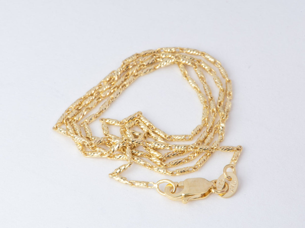 Solid 14K Gold 16" Necklace Chain Heavy Sparkly Specialty 3.12g R4726 Aurora Designer