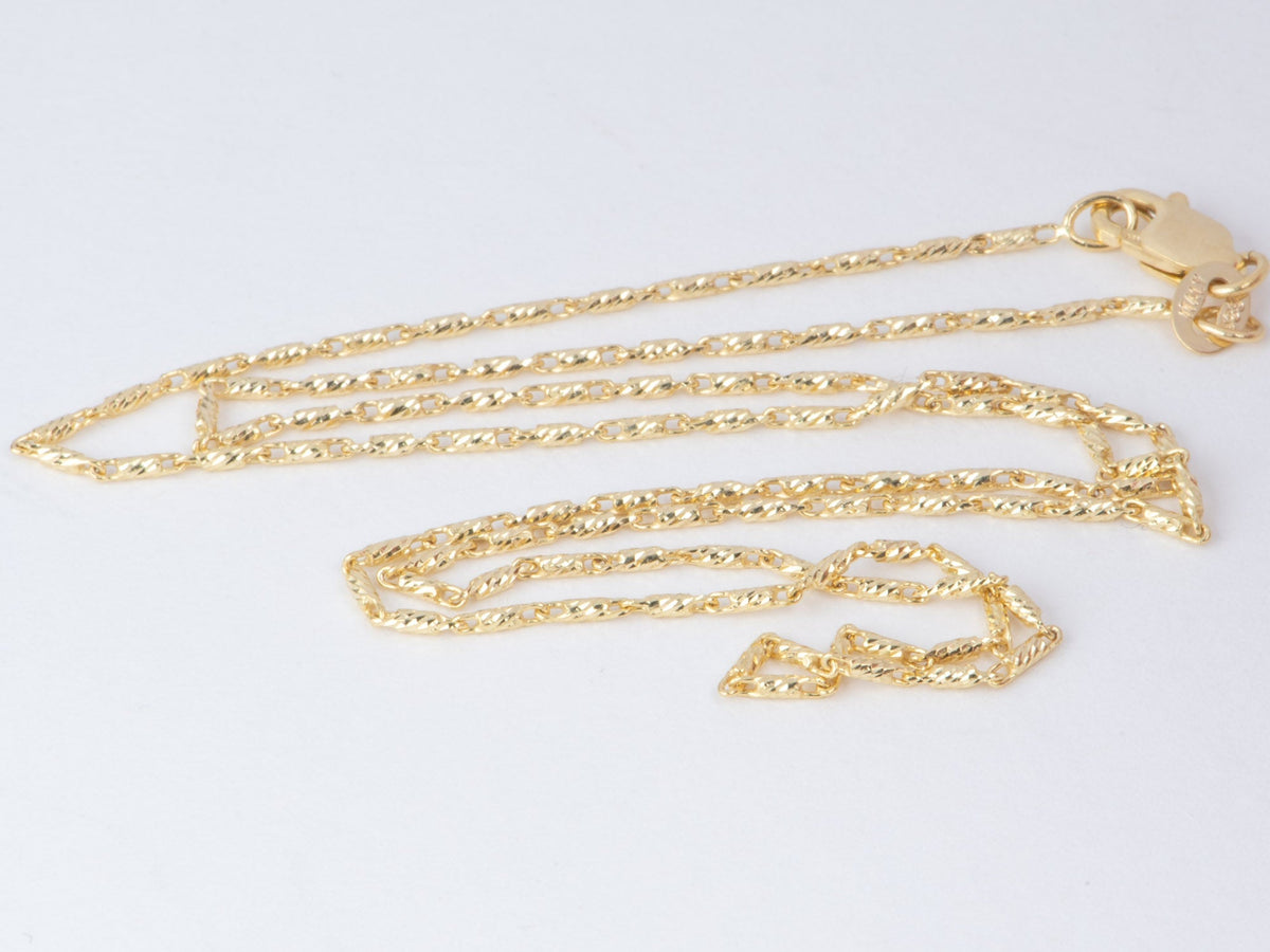 Solid 14K Gold 16" Necklace Chain Heavy Sparkly Specialty 3.12g R4726 Aurora Designer