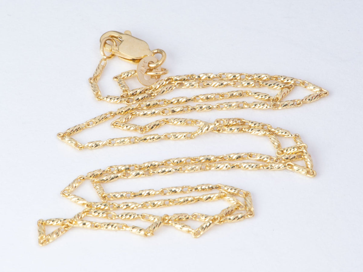 Solid 14K Gold 16" Necklace Chain Heavy Sparkly Specialty 3.12g R4726 Aurora Designer