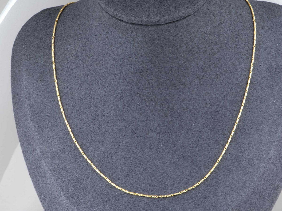 Solid 14K Gold 16" Necklace Chain Heavy Sparkly Specialty 3.12g R4726 Aurora Designer