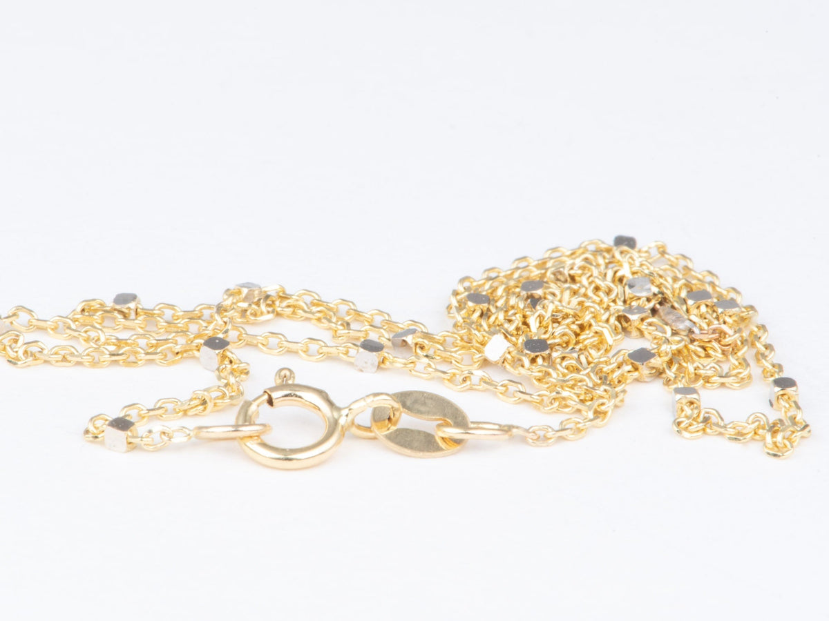 Solid 14K Gold Satellite Bead Cable Chain Necklace 16" 18" R4728 Aurora Designer