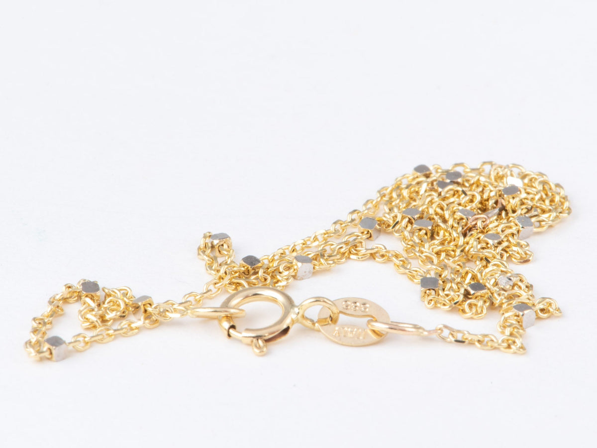 Solid 14K Gold Satellite Bead Cable Chain Necklace 16" 18" R4728 Aurora Designer