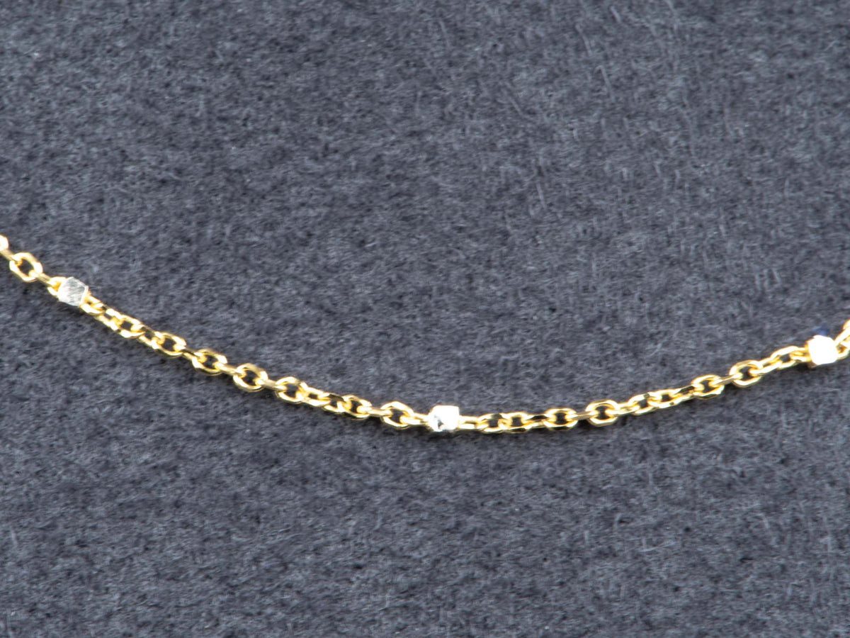 Solid 14K Gold Satellite Bead Cable Chain Necklace 16" 18" R4728 Aurora Designer