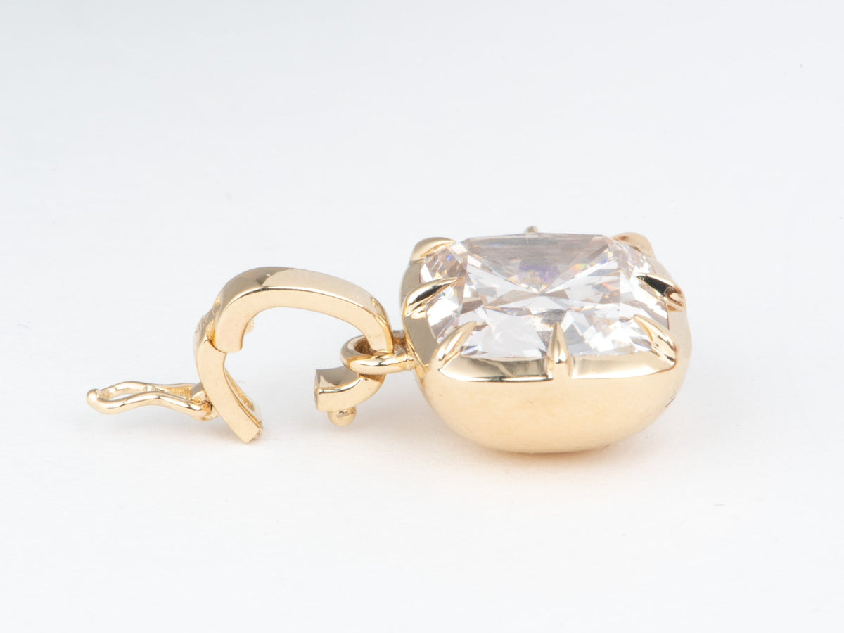 5.01ct Old Mine Cut Lab Diamond Vintage Georgian Style Pendant 14K Gold R4733 Aurora Designer