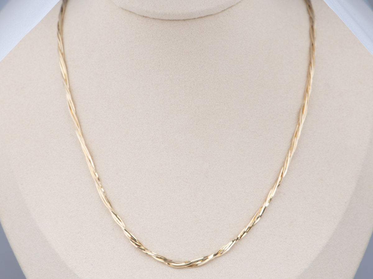 Solid 18K Gold Five-Strand Snake Chain Necklace Heavy 12g+ Slinky Shiny Great for Layering R4738 Aurora Designer