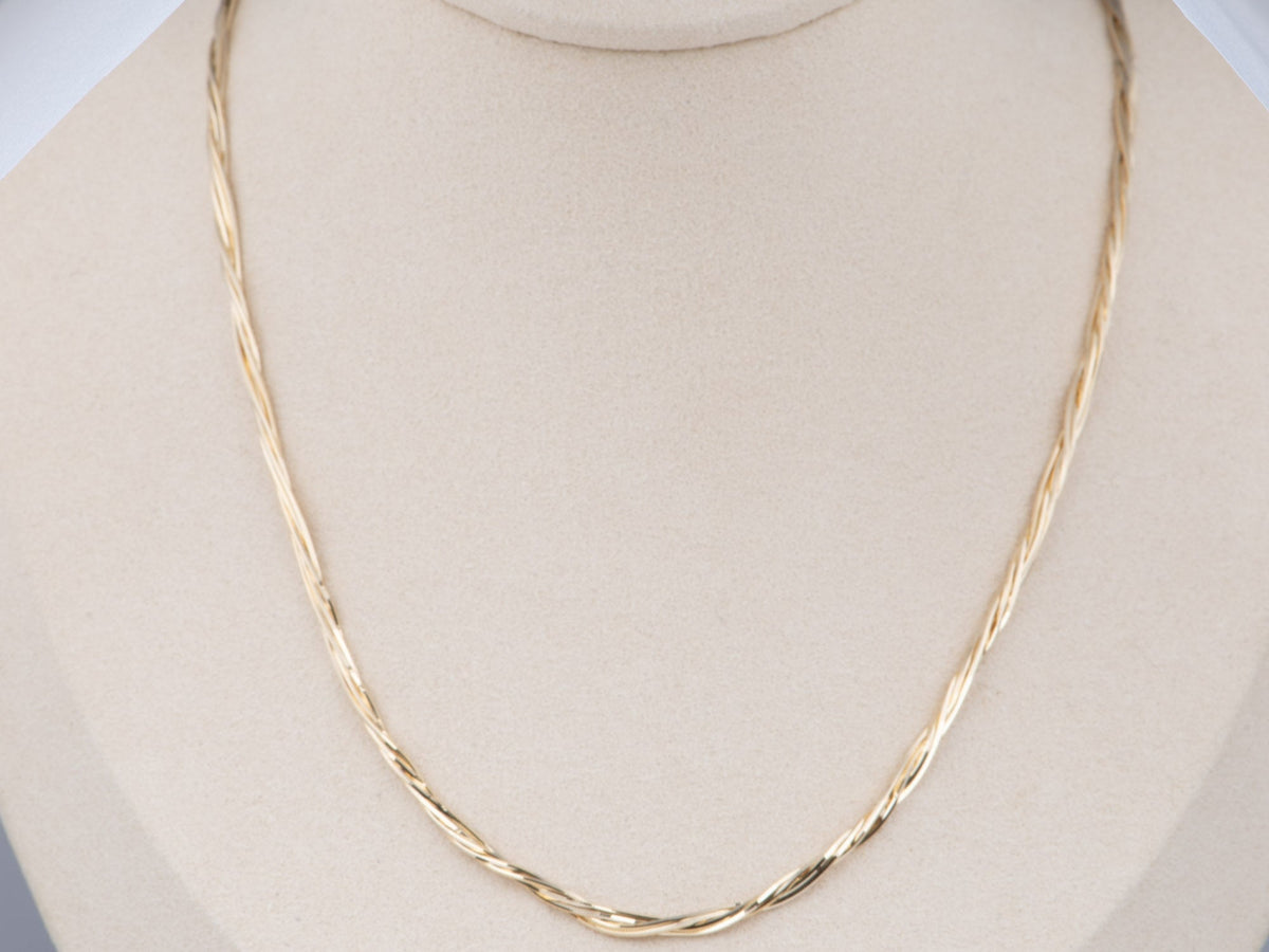Solid 18K Gold Five-Strand Snake Chain Necklace Heavy 12g+ Slinky Shiny Great for Layering R4738 Aurora Designer