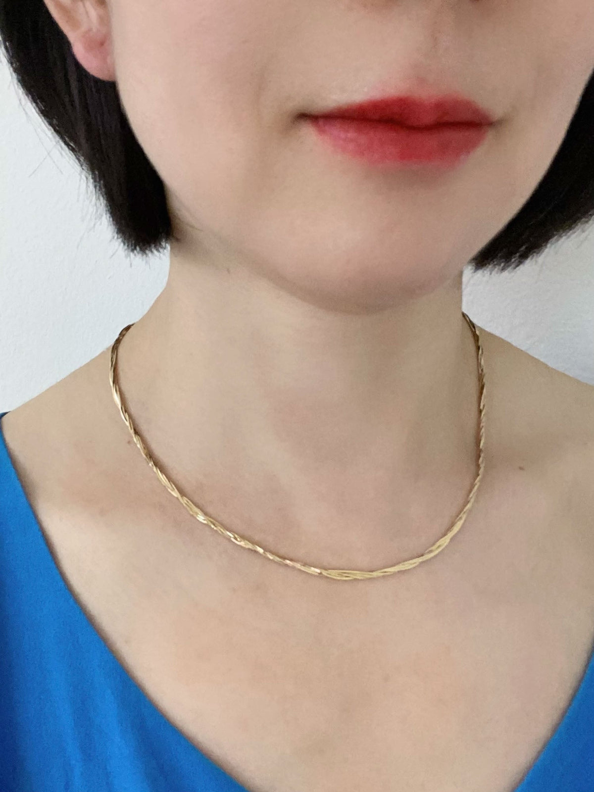 Solid 18K Gold Five-Strand Snake Chain Necklace Heavy 12g+ R4738 Aurora Designer