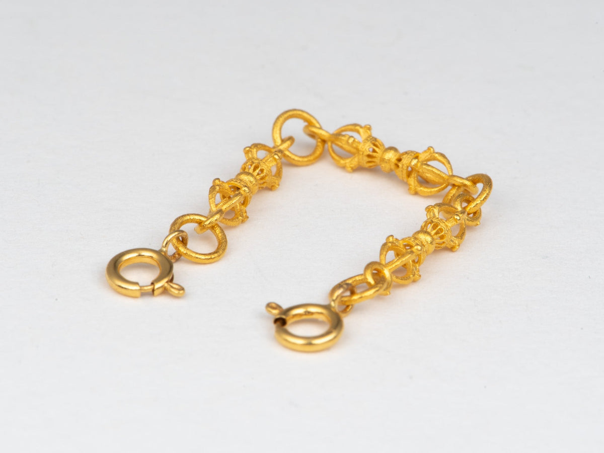 Solid 18K Gold Mini Vajra Extension Chain 2" with Spring Rings for Easy Connection Chain Connector Extender R4743 Aurora Designer