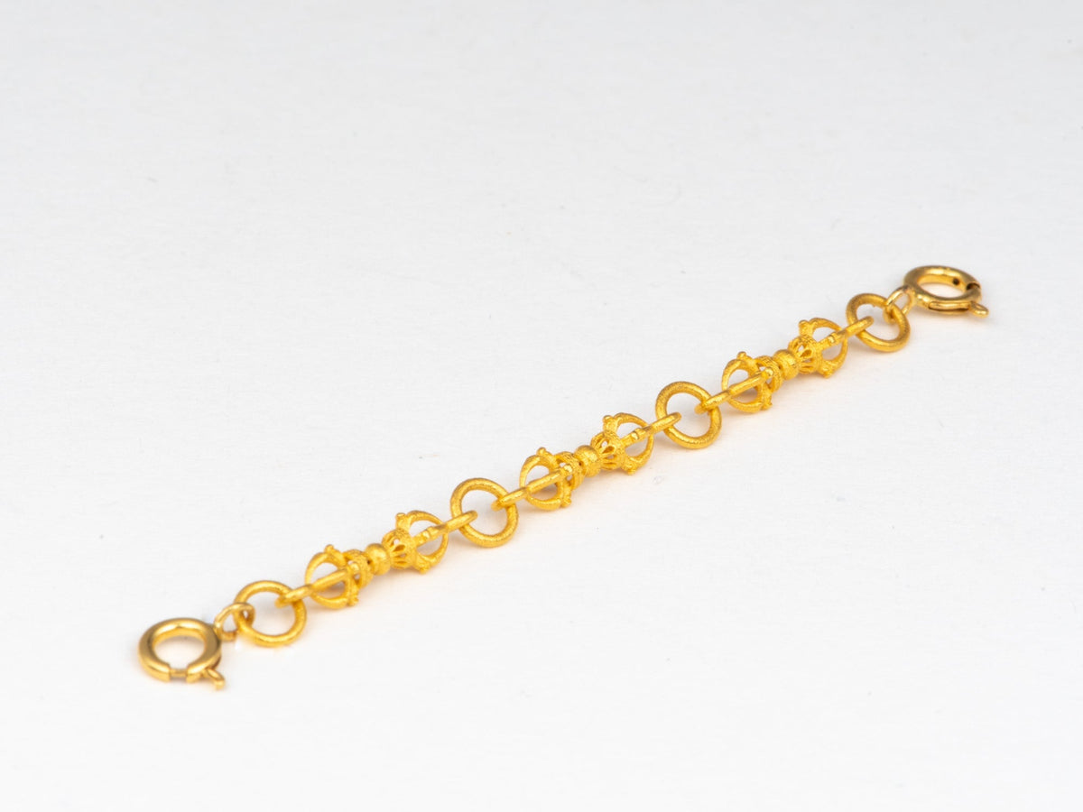 Solid 18K Gold Mini Vajra Extension Chain 2" with Spring Rings for Easy Connection Chain Connector Extender R4743 Aurora Designer
