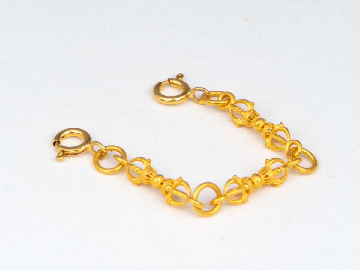 Solid 18K Gold Mini Vajra Extension Chain 2" with Spring Rings for Easy Connection Chain Connector Extender R4743 Aurora Designer