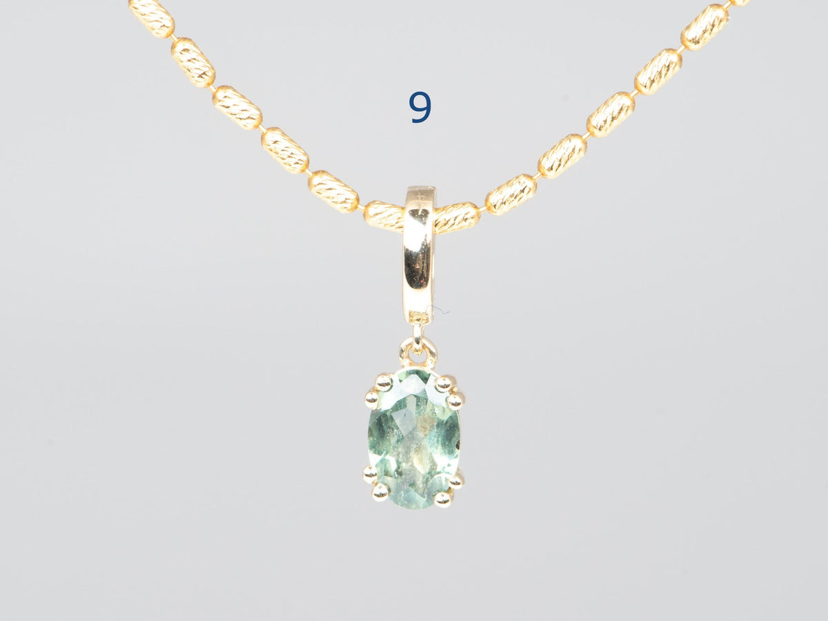 14K Gold Montana Sapphire Pendant with Clip On Bail R4748 Aurora Designer