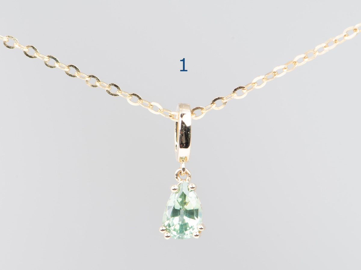 14K Gold Montana Sapphire Pendant with Clip On Bail R4748 Aurora Designer