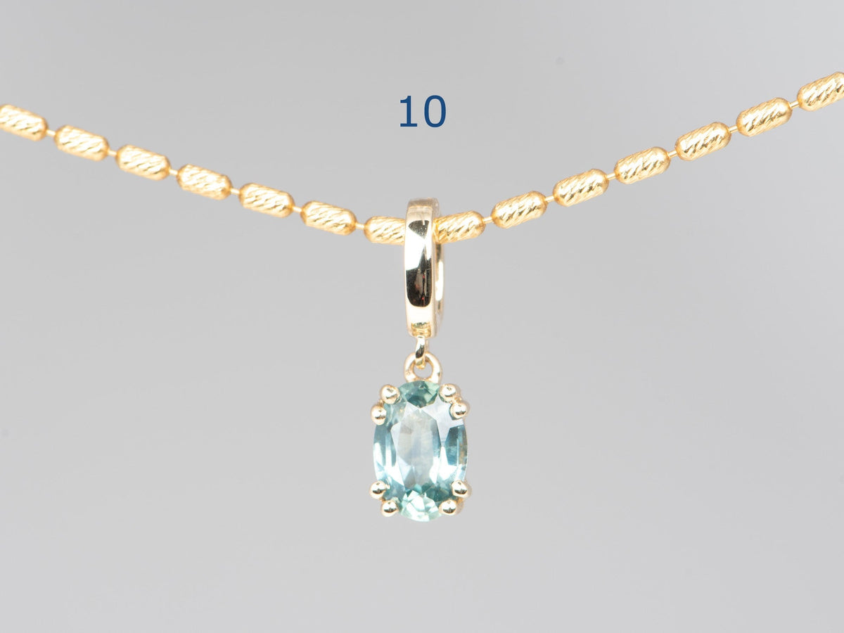 14K Gold Montana Sapphire Pendant with Clip On Bail R4748 Aurora Designer