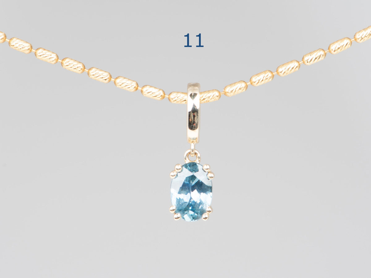 14K Gold Montana Sapphire Pendant with Clip On Bail R4748 Aurora Designer