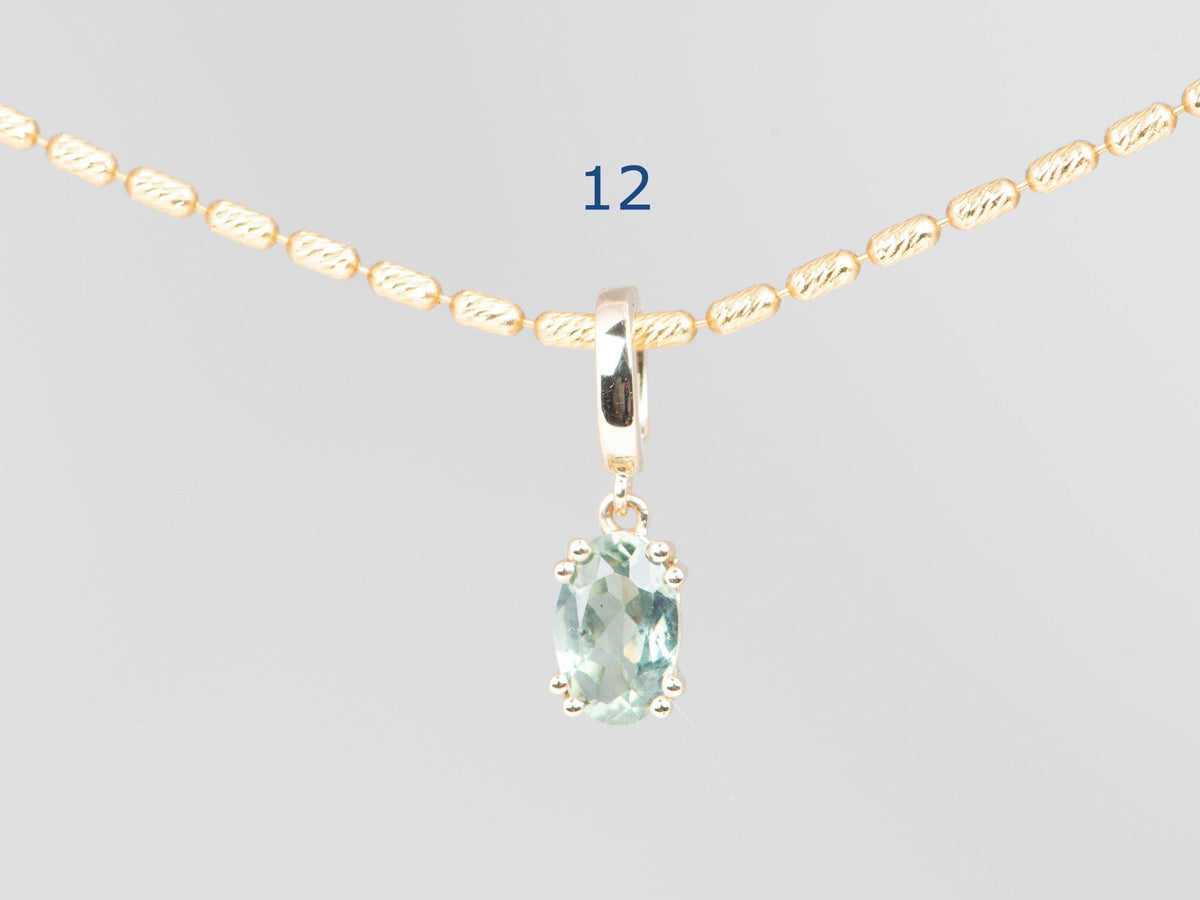 14K Gold Montana Sapphire Pendant with Clip On Bail R4748 Aurora Designer