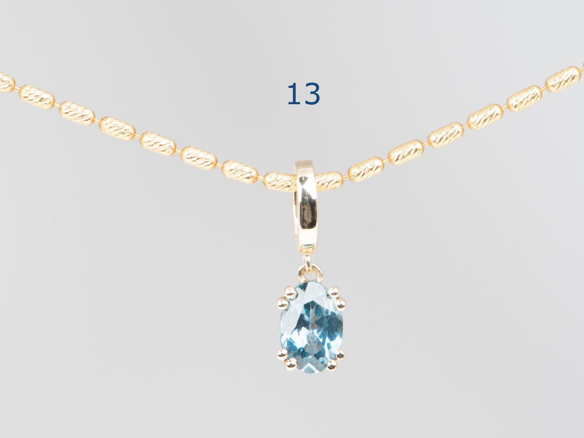 14K Gold Montana Sapphire Pendant with Clip On Bail R4748 Aurora Designer