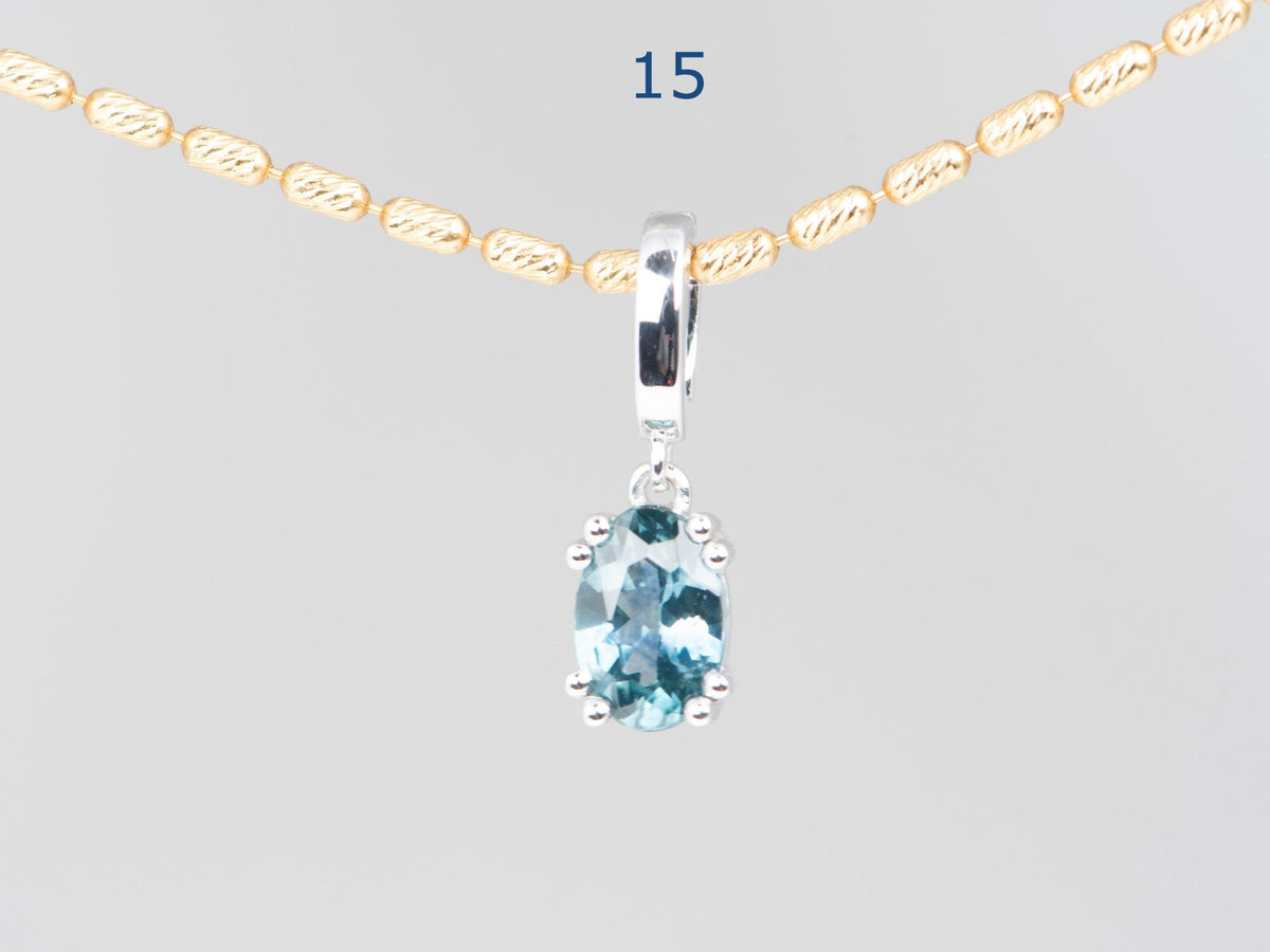 14K Gold Montana Sapphire Pendant with Clip On Bail R4748 Aurora Designer