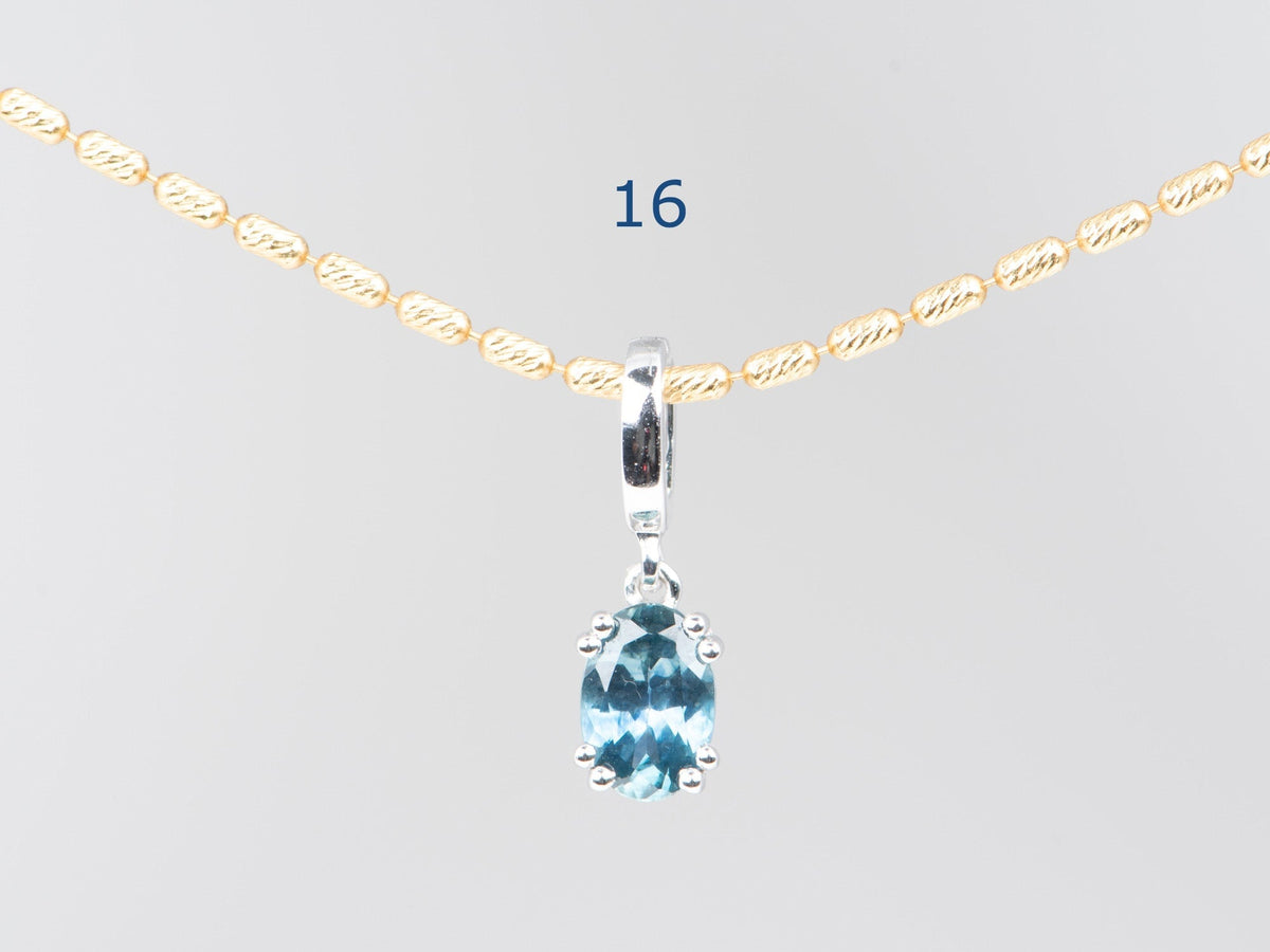 14K Gold Montana Sapphire Pendant with Clip On Bail R4748 Aurora Designer