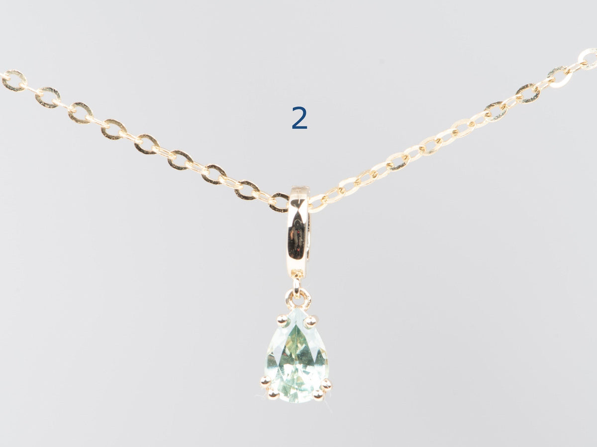14K Gold Montana Sapphire Pendant with Clip On Bail R4748 Aurora Designer