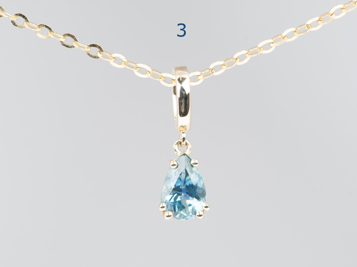 14K Gold Montana Sapphire Pendant with Clip On Bail R4748 Aurora Designer