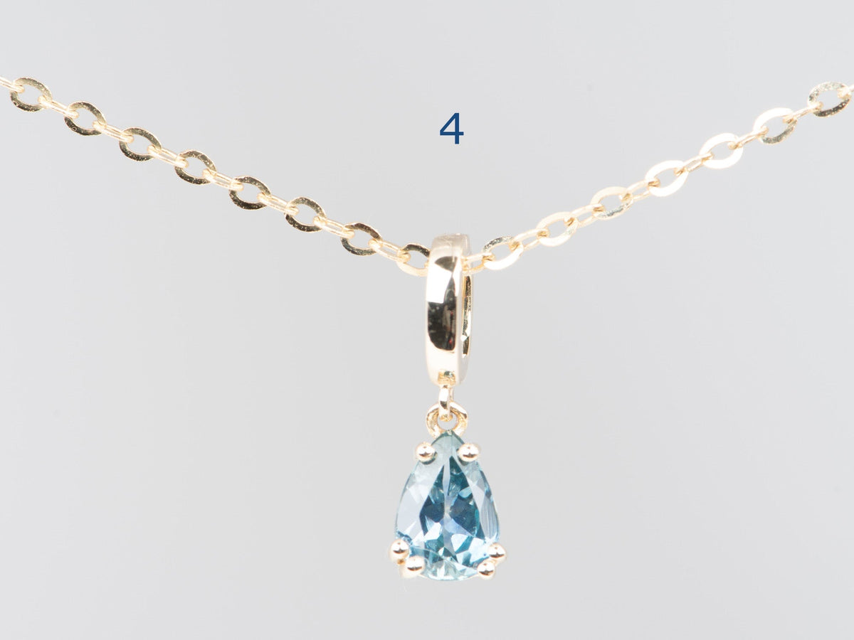 14K Gold Montana Sapphire Pendant with Clip On Bail R4748 Aurora Designer