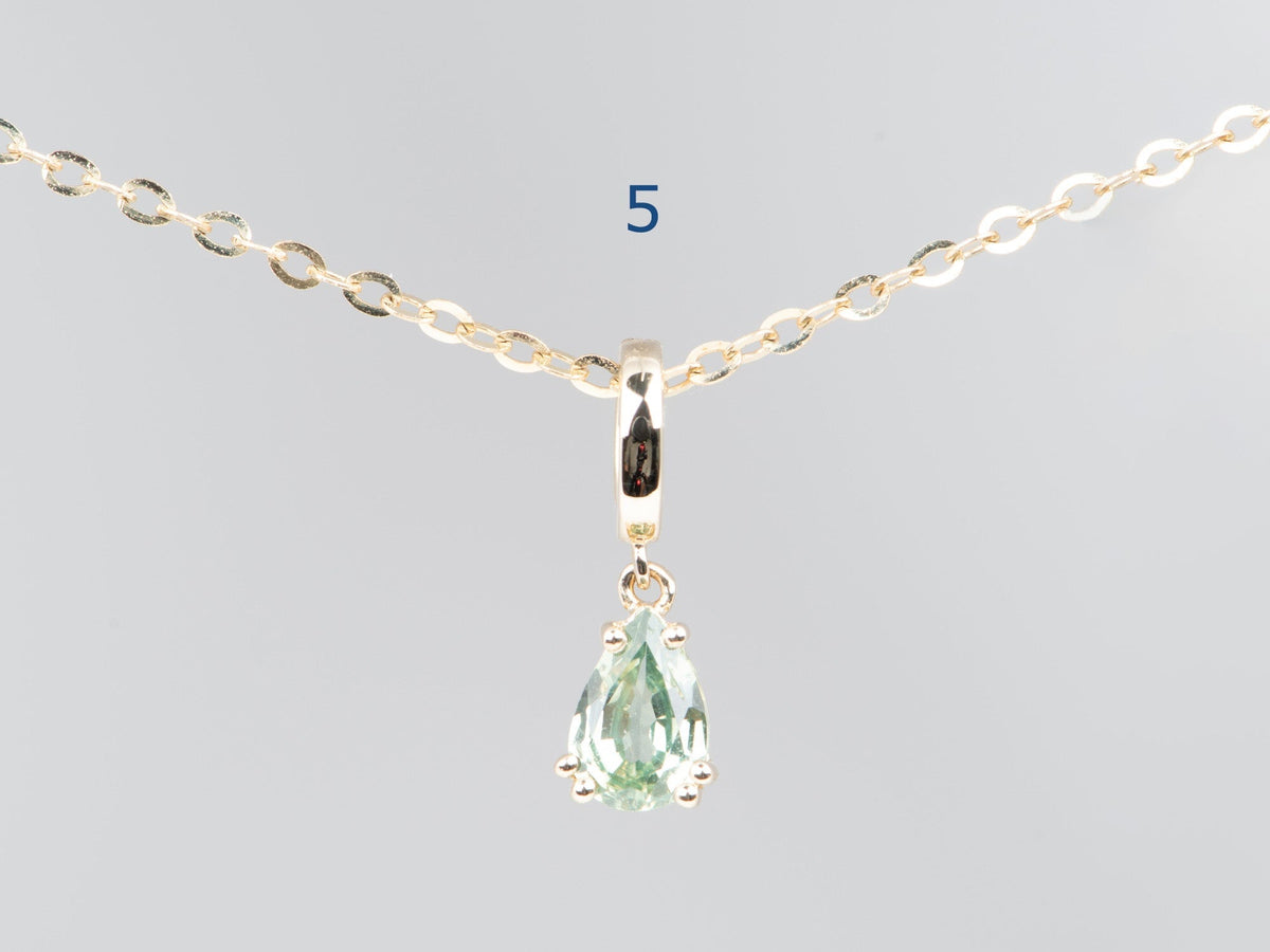 14K Gold Montana Sapphire Pendant with Clip On Bail R4748 Aurora Designer
