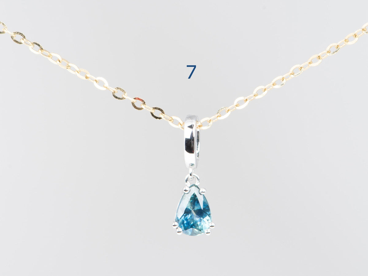 14K Gold Montana Sapphire Pendant with Clip On Bail R4748 Aurora Designer