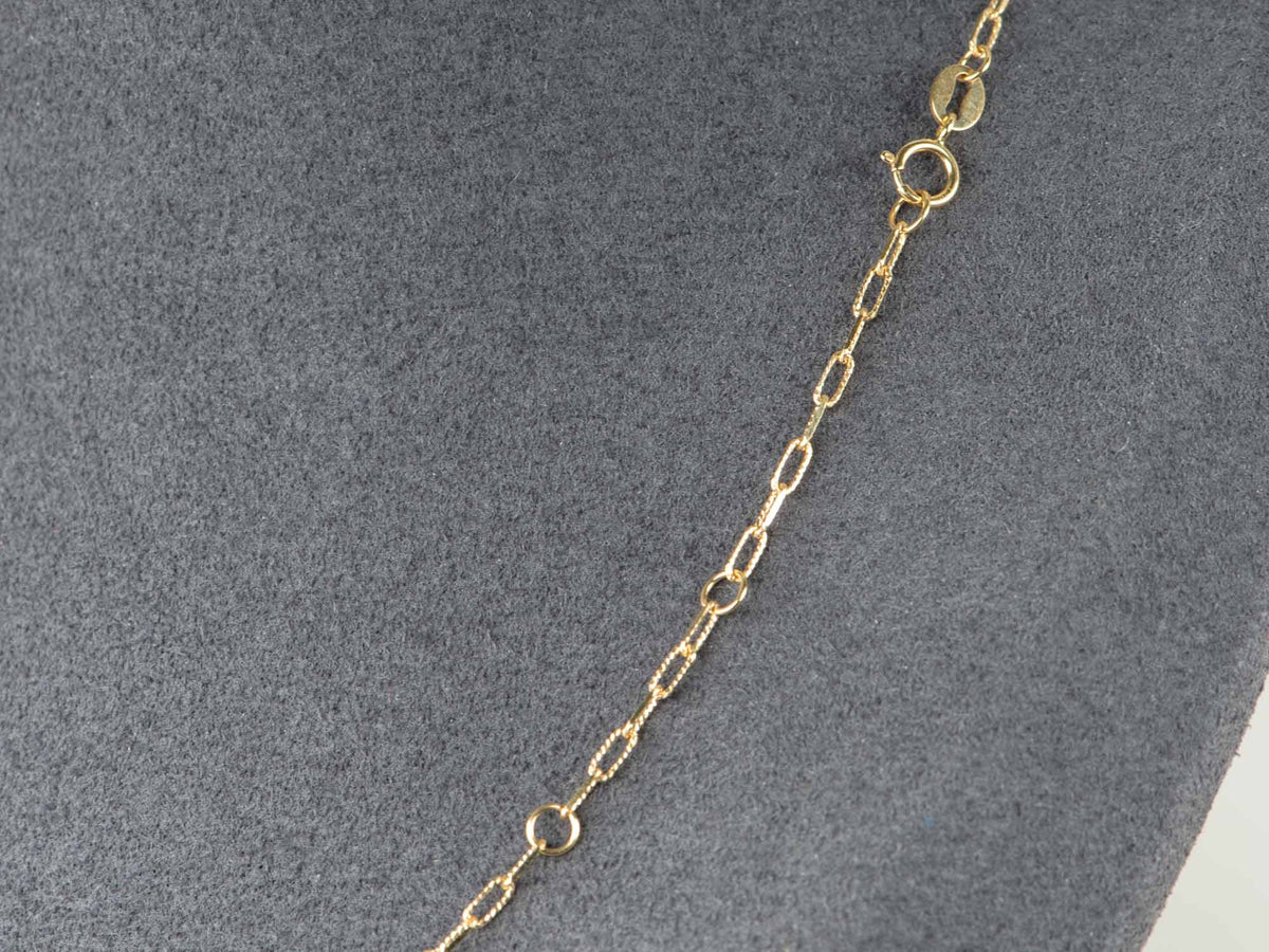 18K Gold Diamond Cut Paperclip Chain Necklace Shiny Sparkly Design Great for Layering R4755 Aurora Designer