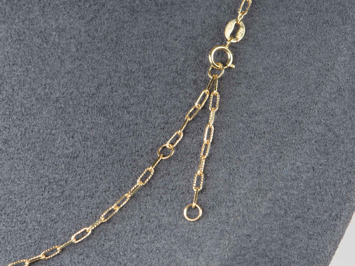 18K Gold Diamond Cut Paperclip Chain Necklace Shiny Sparkly Design Great for Layering R4755 Aurora Designer