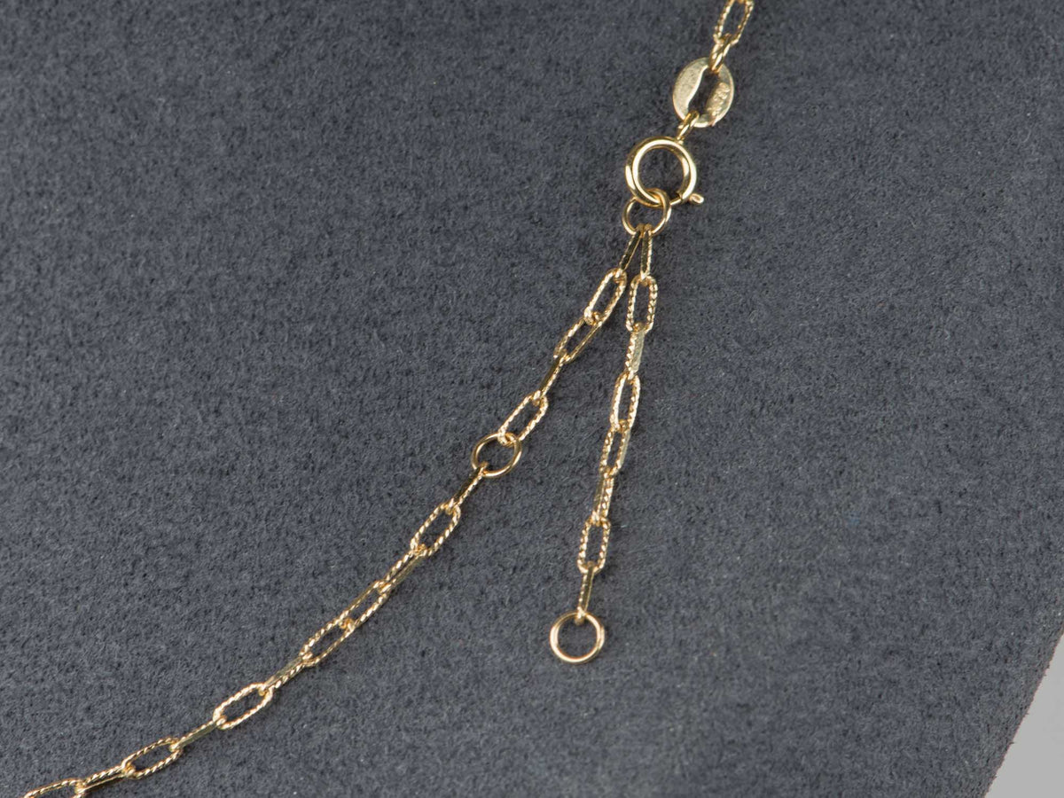18K Gold Diamond Cut Paperclip Chain Necklace Shiny Sparkly Design Great for Layering R4755 Aurora Designer