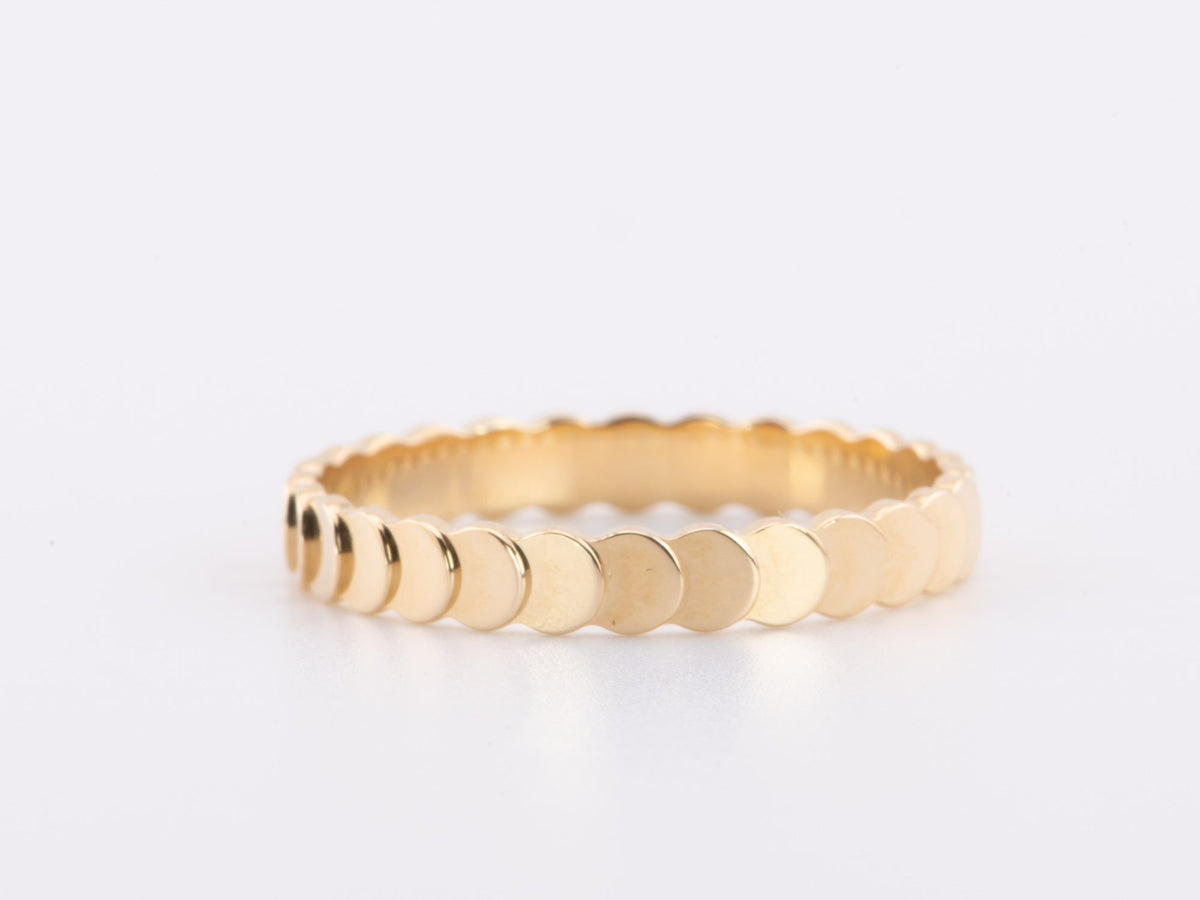 Solid 18K Gold Unique Circle Flap Stacking Band R5065 Aurora Designer